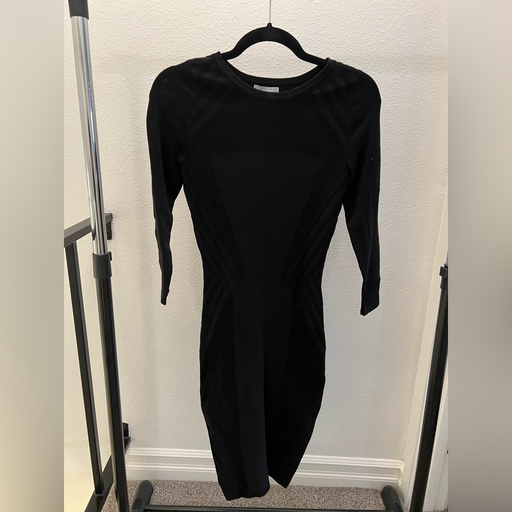 H&M Black Textured Dress